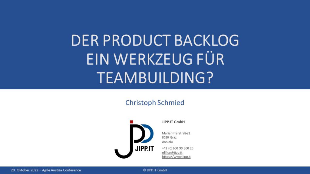 Ist der Product Backlog ein Werkzeug für Teambuilding?